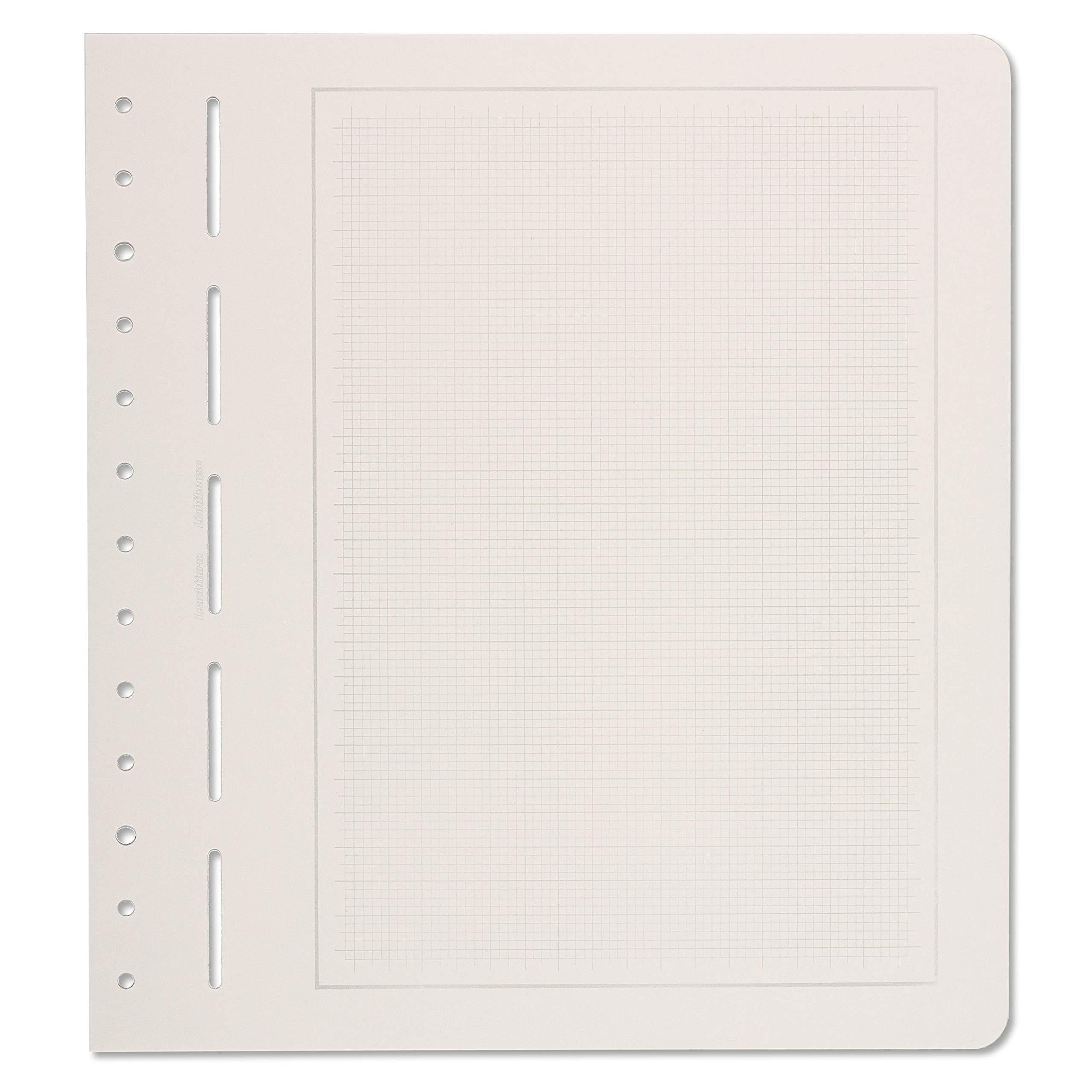 Leuchtturm Neutral album pages Primus A Soft grey mesh, grey edge, pack of 50