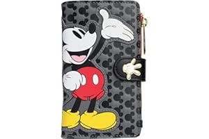 Loungefly Disney Mickey Mouse Faux Leather Wallet Womens Snap Flap Clutch