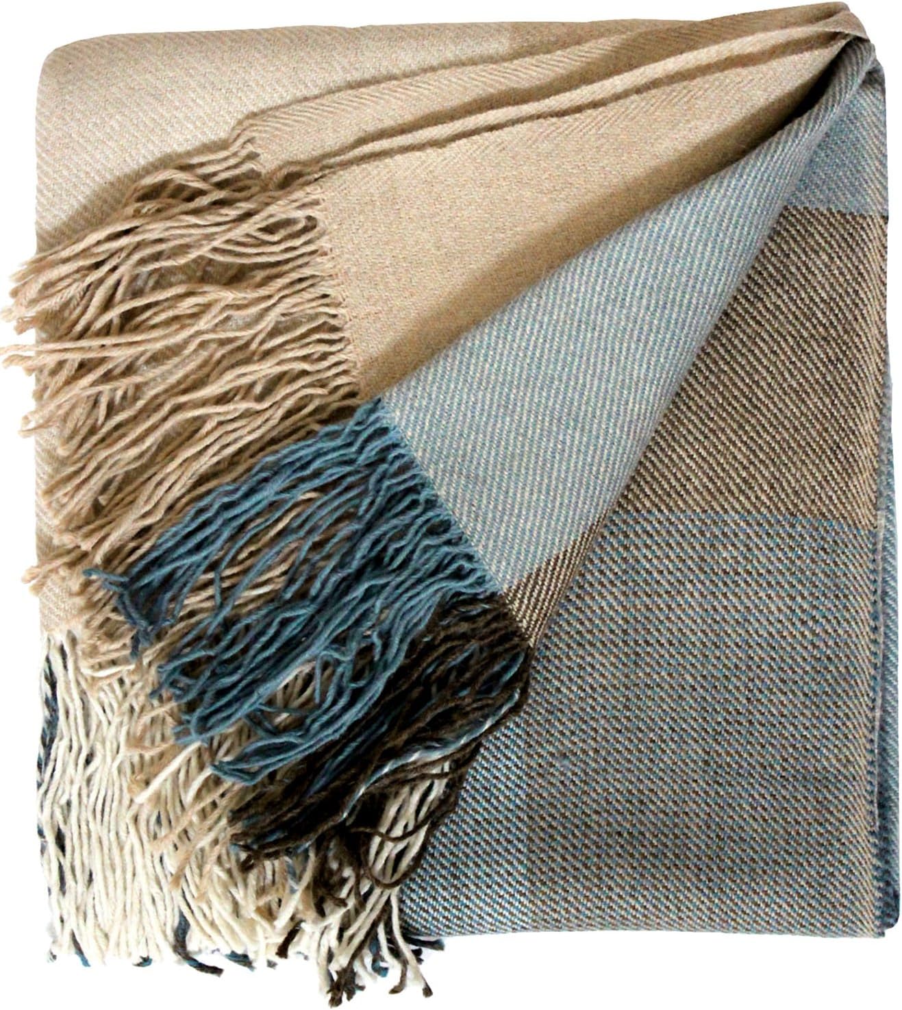 Lorenzo Cana Alpakadecke 100% Alpaka - vom Baby Alpaka - Fair Trade Decke Wohndecke handgewebt Sofadecke Tagesdecke Kuscheldecke blau braun 96030: Amazon.de: Küche & Haushalt - Alpaka Decke