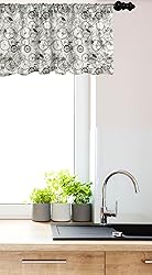 Ambesonne Sketchy Window Valance, Vintage Retro