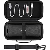 Supmay Hard Carrying Case for Sony ULT Field 1 Waterproof Portable Bluetooth Speaker, Wireless Portable Speaker Protection Case with Mesh Pocket for Charging Cables, Black+Black