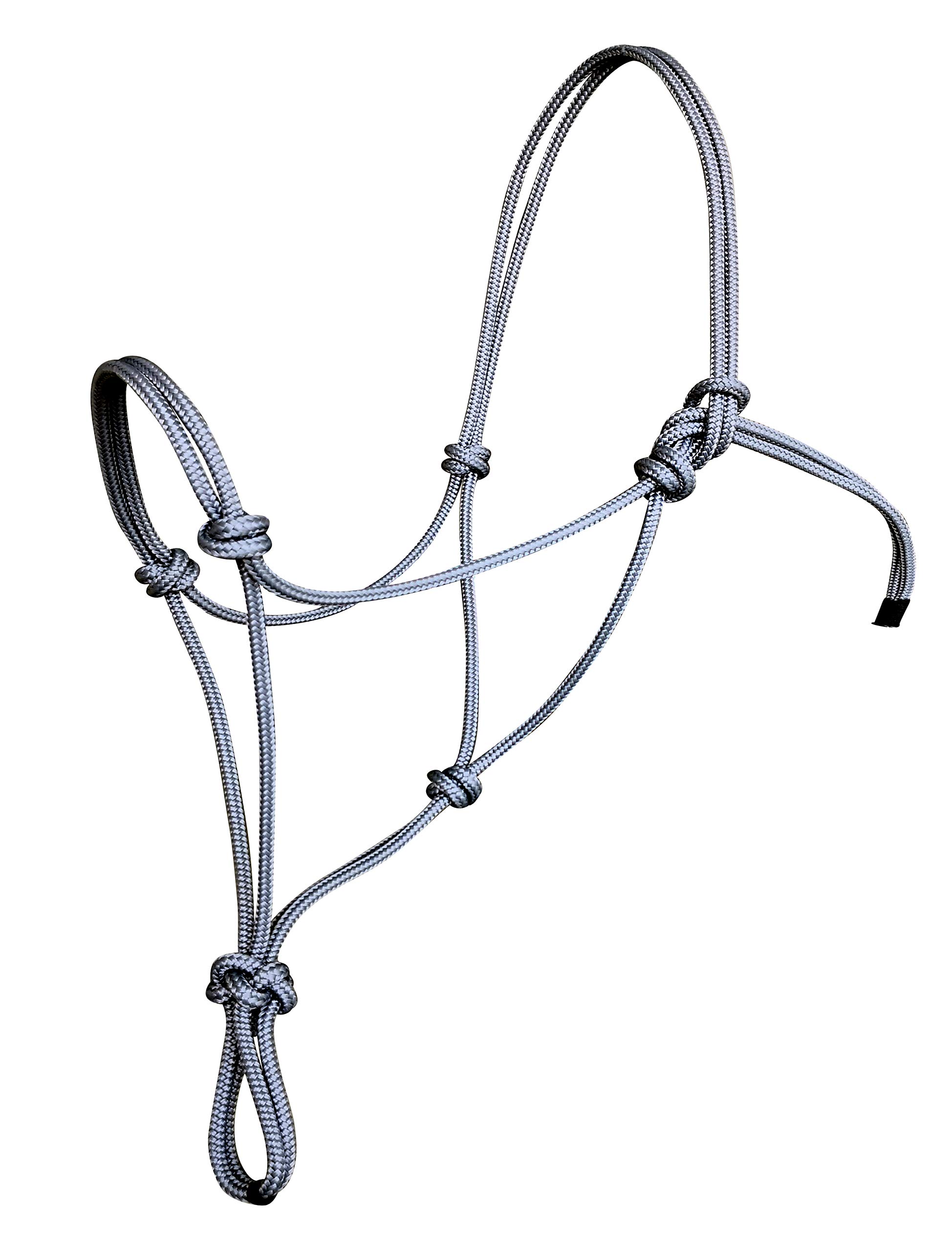 Hunters Saddlery Natural Horsemanship Rope Halter Headcollar Compatible with Parelli Horse Training Method (Small Pony/Weanling, Grey) — image 1