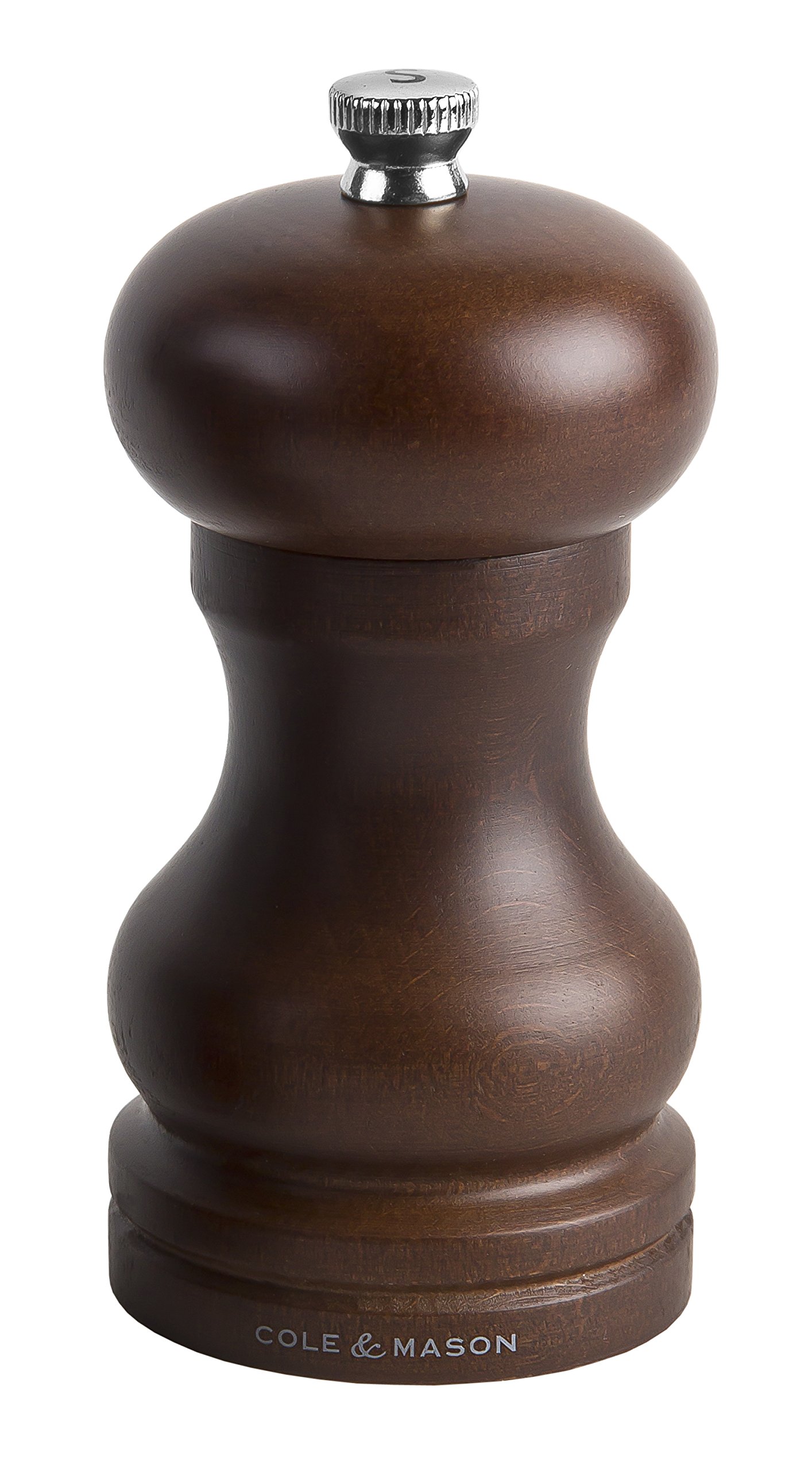 Cole & Mason HB0445PHO Forest Capstan, Dark Wood, Salt Mill, Precision+/Adjustable Grind, Stained Beech Wood, 120 mm, Single, Includes 1 x Salt Grinder