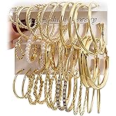 Gold Hoop Earrings Set for Women Shining Synthetic Zircon Big Hoop Earrings Pack Trendy Twisted Statement Earrings Fashion Jewelry Gifts