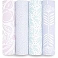 aden + anais Essentials Swaddle Blanket, Muslin Blankets for Girls & Boys, Baby Receiving Swaddles, Newborn Gifts, Infant Shower Items, Toddler Gift, Wearable Swaddling Set, 4 Pack, Damsel