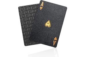 BIERDORF Waterproof Playing Cards Plastic Playing Cards Deck of Cards Gift Poker (Black Diamond)