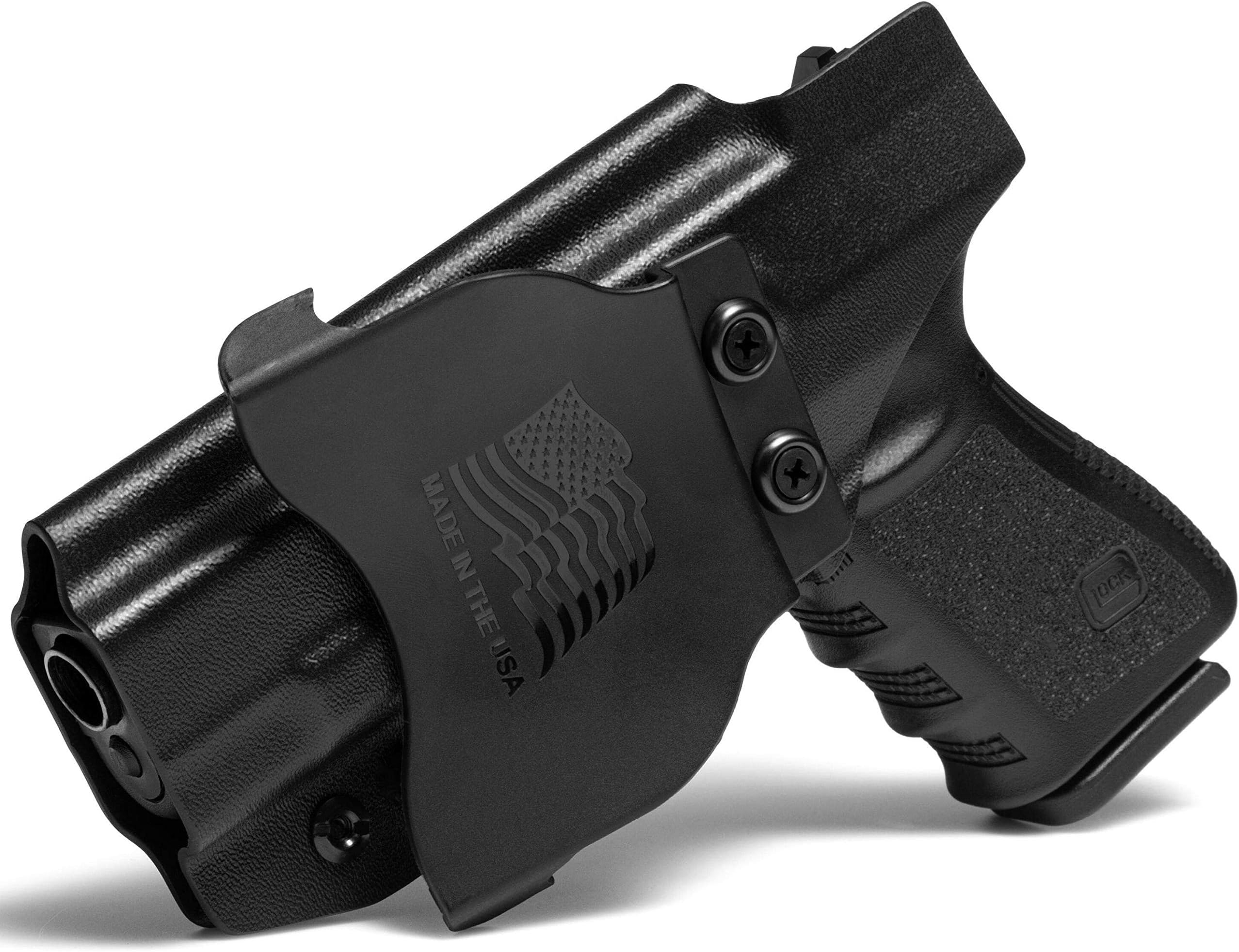 Rounded OWB Paddle KYDEX Holster | 'Posi-Click' Retention | Custom Fit | Adjustable Cant | 100% US Made | BLK