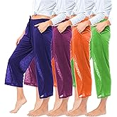 Sexy Basics Women's Capri Length Lounge & Cover Up Spa Pants | Semi Sheer & Flowy Drawstring Bottoms | Multi Packs & Colors