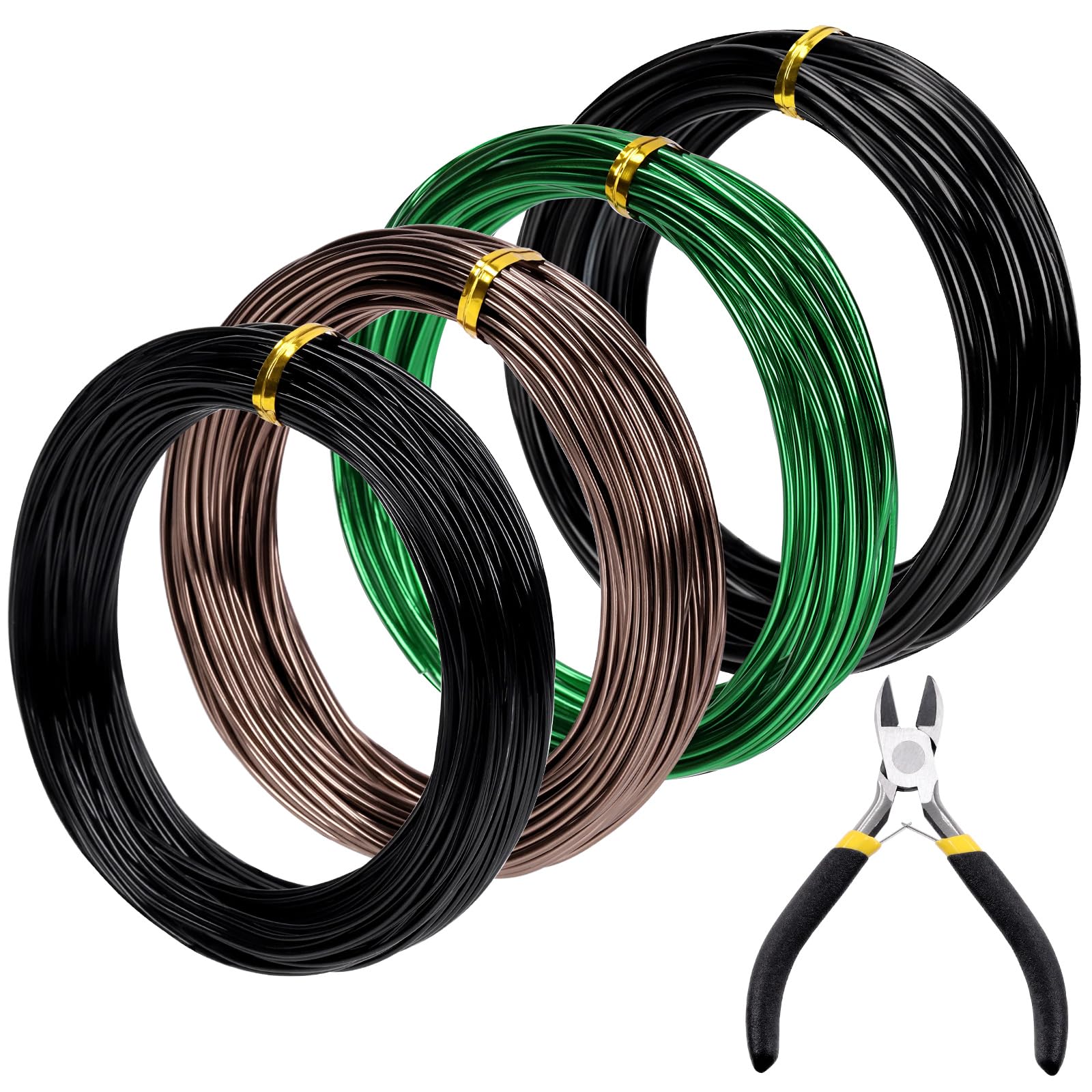 Mardatt Bonsai Training Wire Kit, Anodized Aluminum Wire (1mm, 1.5mm, 2mm, 3mm) with Cutter for Bonsai Design