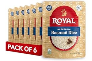Royal Basmati Rice - Ready to Heat Basmati Rice - (6 Pack) 8.5 oz Microwaveable Pouch