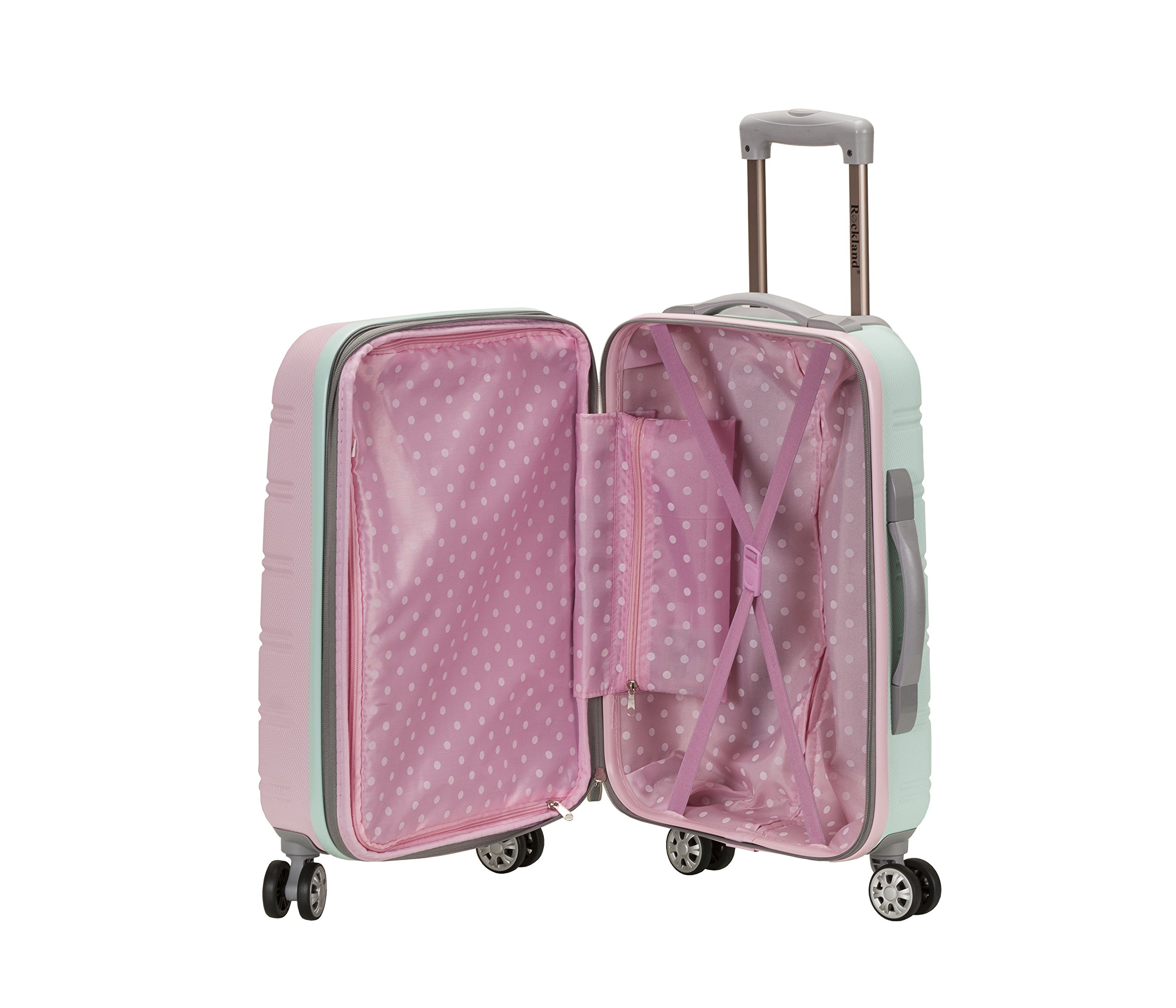 Rockland Melbourne Hardside Expandable Spinner Wheel Luggage, Mint, 3-Piece Set (20/24/28)