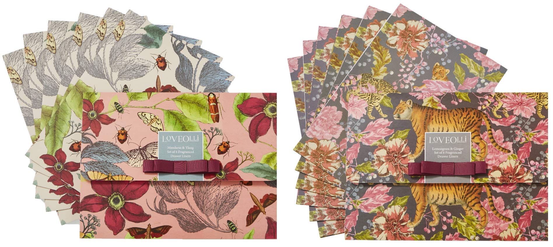 12 Sheets of Scented Drawer Liners Mandarin Ylang and Lemon Grass