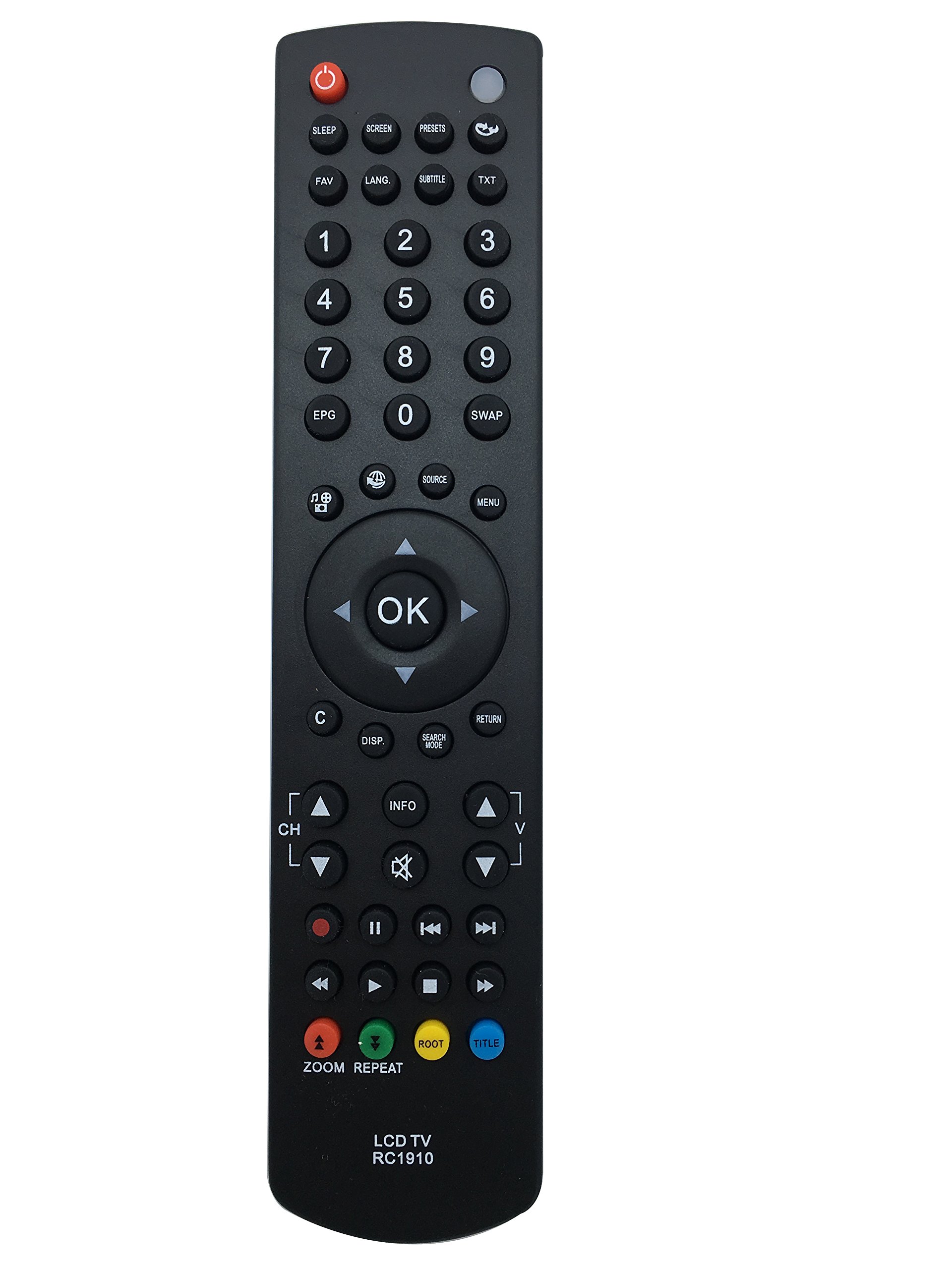 Vinabty Replace Remote RC1910 RC-1910 RC 1910 Remote Control fit for Sharp LCD LED TV LC-22DV510E LC-32SH340E LC32SH340E LC-22LE240 EV LC-32LE510E