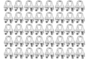 BRUFER QUALITY PRODUCTS BRUFER 98201 Wire Rope Clamp Clip for Cables Zinc Plated - 1/8" inch - Bulk Pack of 40 Pieces