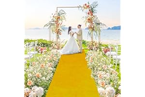FANPROMS Gold Aisle Runners Velvet Wedding Aisle Runner for Indoors 5FTx15FT Luxury Carpet Runners for Party Outdoor Carpet Runway Rug for Celebration Church Aisles Runner Wedding Beach Hallway Rug