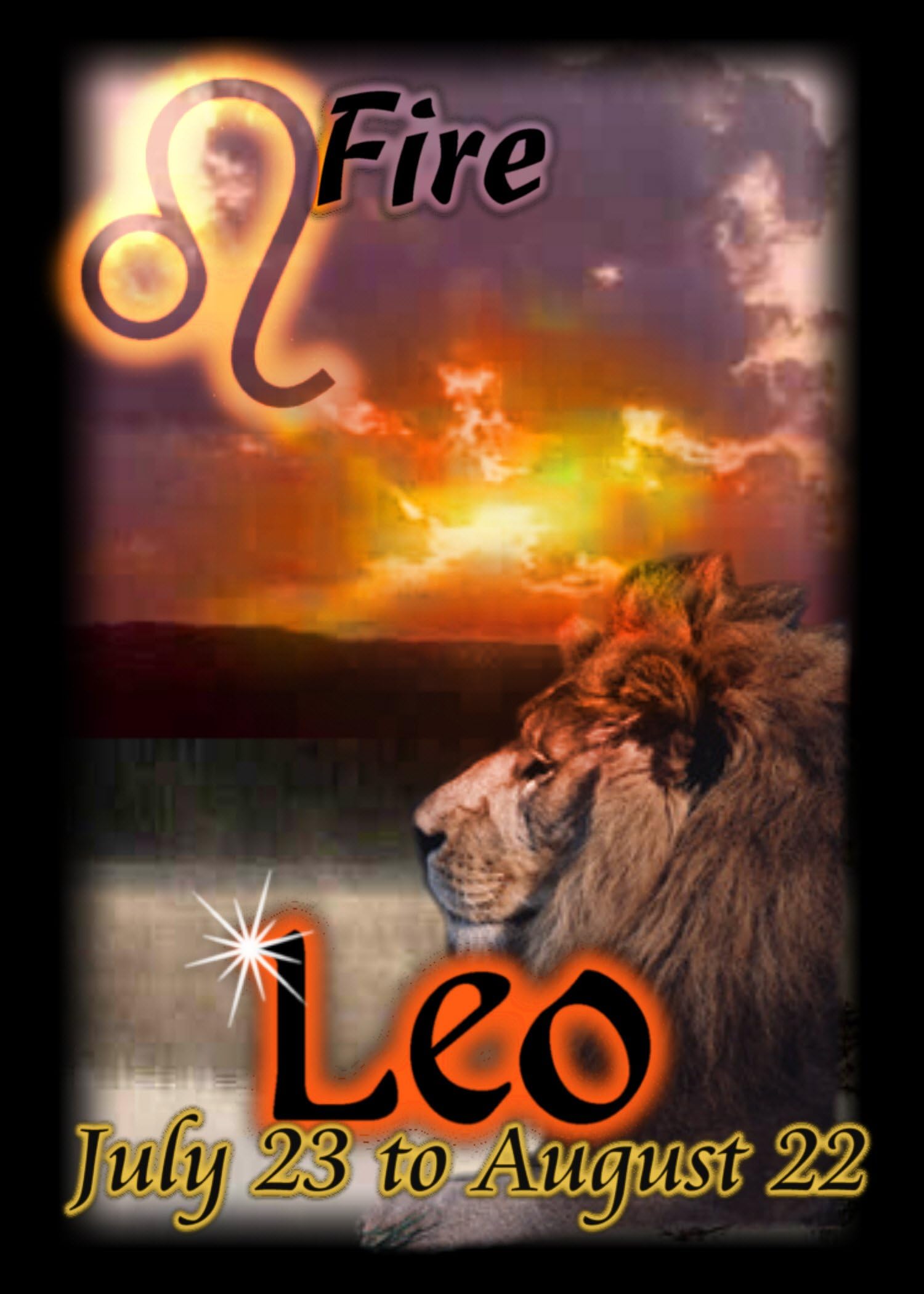 Leo - 7/23 to 8/22 Fire Sign Zodiac Birthday card