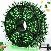 JMEXSUSS 500 LED Green Christmas Lights, 8 Modes Green String Lights Outdoor Plug in, 173ft St Patrick's Day Light for Party Xmas Tree St Patrick's Day Decorations