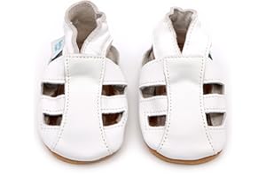 Dotty Fish Infant and Toddler Soft Leather Sandals – Barefoot-Friendly, Non-Slip Suede Sole, Podiatrist Recommended, Breathable Baby-Safe Leather, British Brand – Fits 0–4 Years