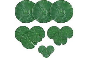 WILLBOND 12 Pieces 4 Kinds Artificial Lotus Leaves Floating Foam Ornament Lily Pads Foliage Pond Decor Water Lily Leaves for Patio Koi Fish Pond Pool Aquarium Decoration
