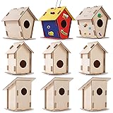 15 DIY Bird House Kits For Children to Build - Wood Birdhouse Kits For Kids to Paint - Unfinished Wood Bird Houses to Paint f