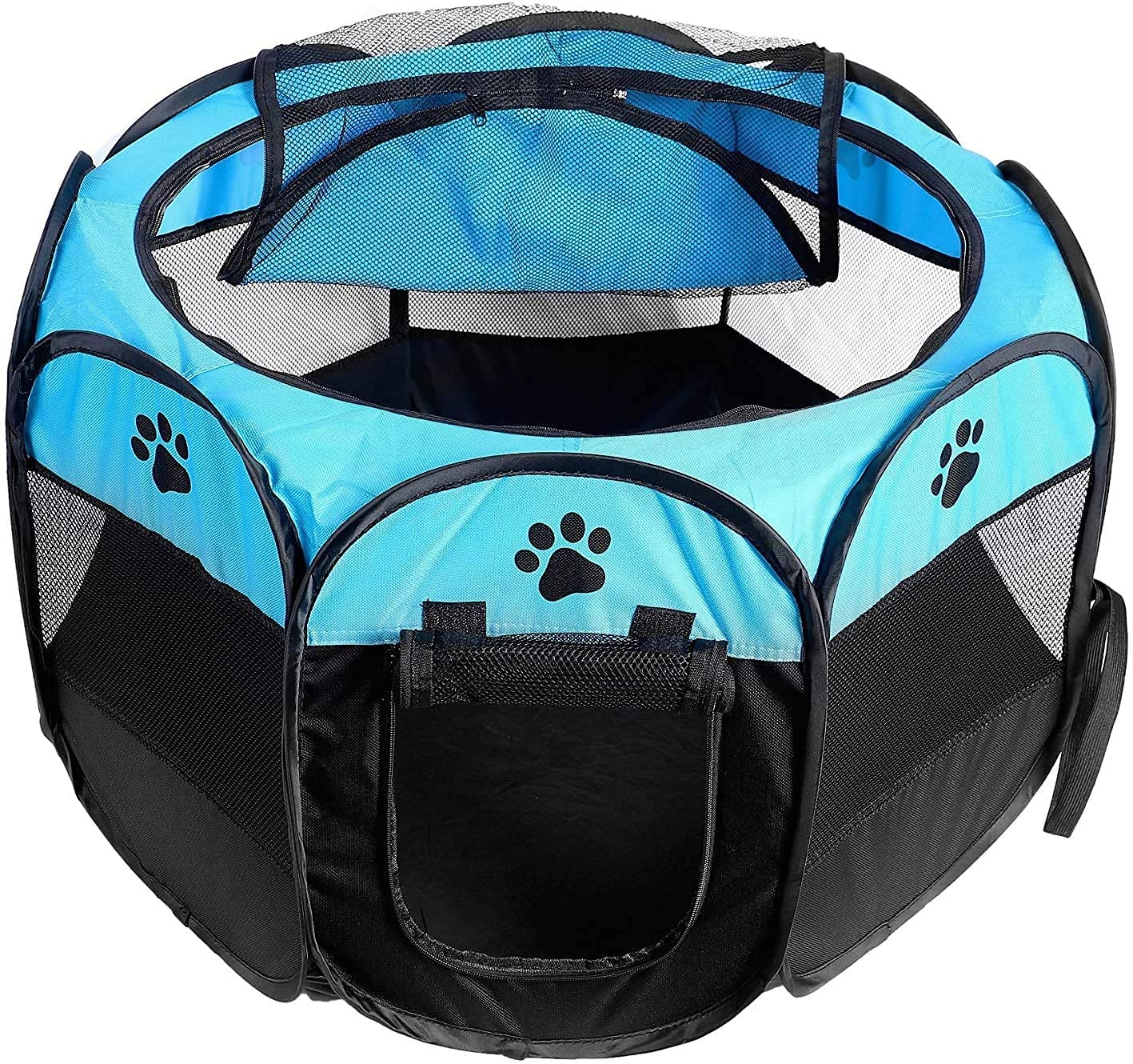 Dotala PET Portable Foldable Pet Dog Cat Playpen Crates Kennel/Premium 600D Oxford Cloth,Removable Zipper Top, Indoor and Outdoor Use (Blue)