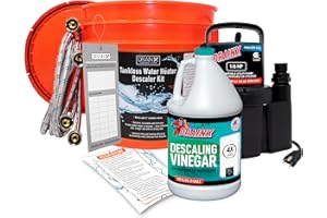 DrainX Tankless Water Heater Flushing Kit with Gallon Concentrated Vinegar, Dilute to 4 Gallons