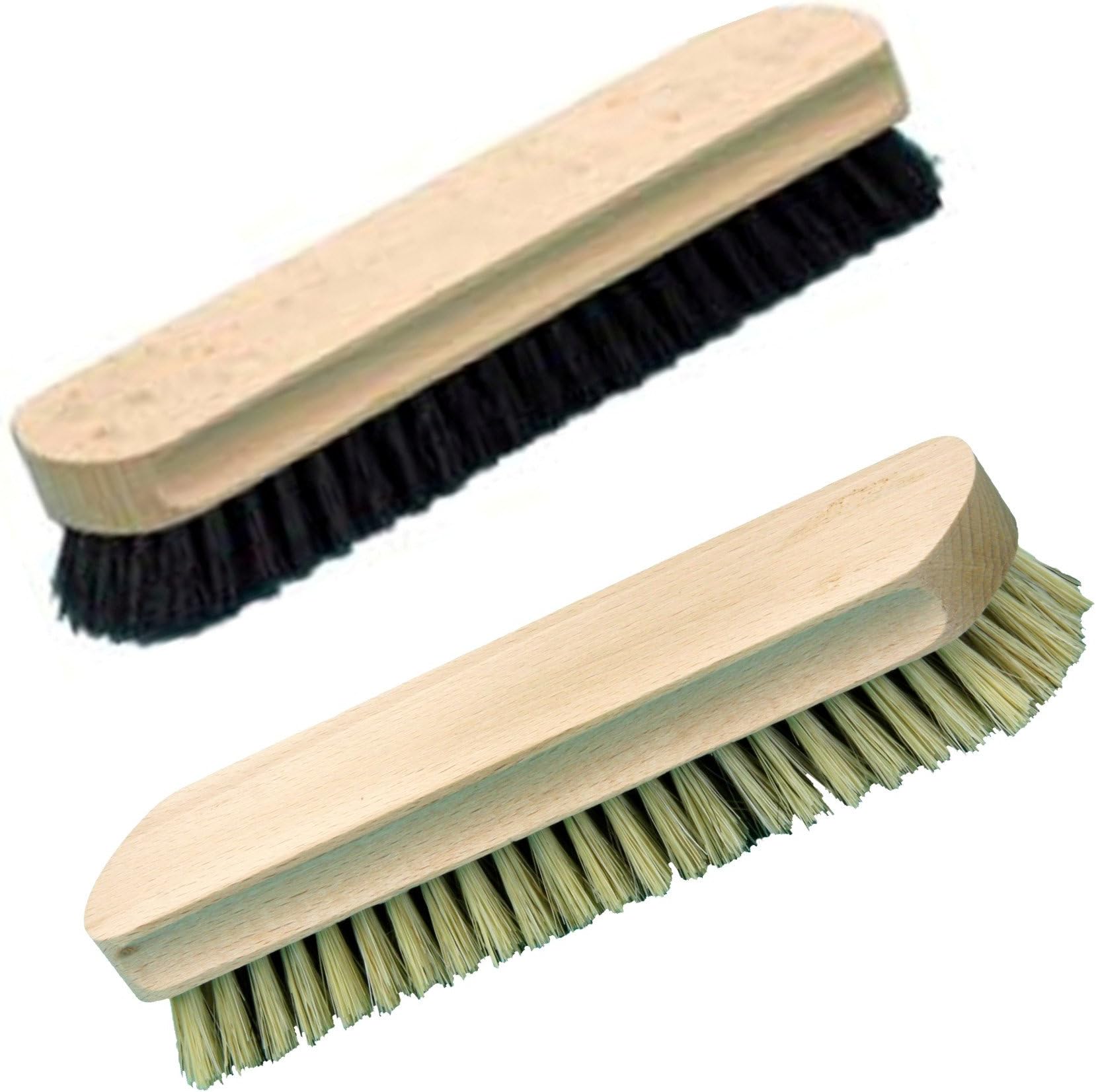 Brushmann Shoe Brushes - 1 Dark + 1 Natural Fibre Polishing Brush