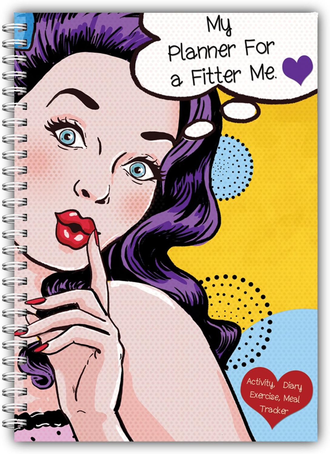 Diet/Food Diary and Activity Tracker all in one for Weight Loss, Slimming & Fitness - Ring Purple Hair Lady