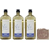 Bath & Body Works Aromatherapy Sleep Lavender Vanilla 3 Pack Body Wash and Foam Bath Gift Set with a Himalayan Salts Springs Sample Soap
