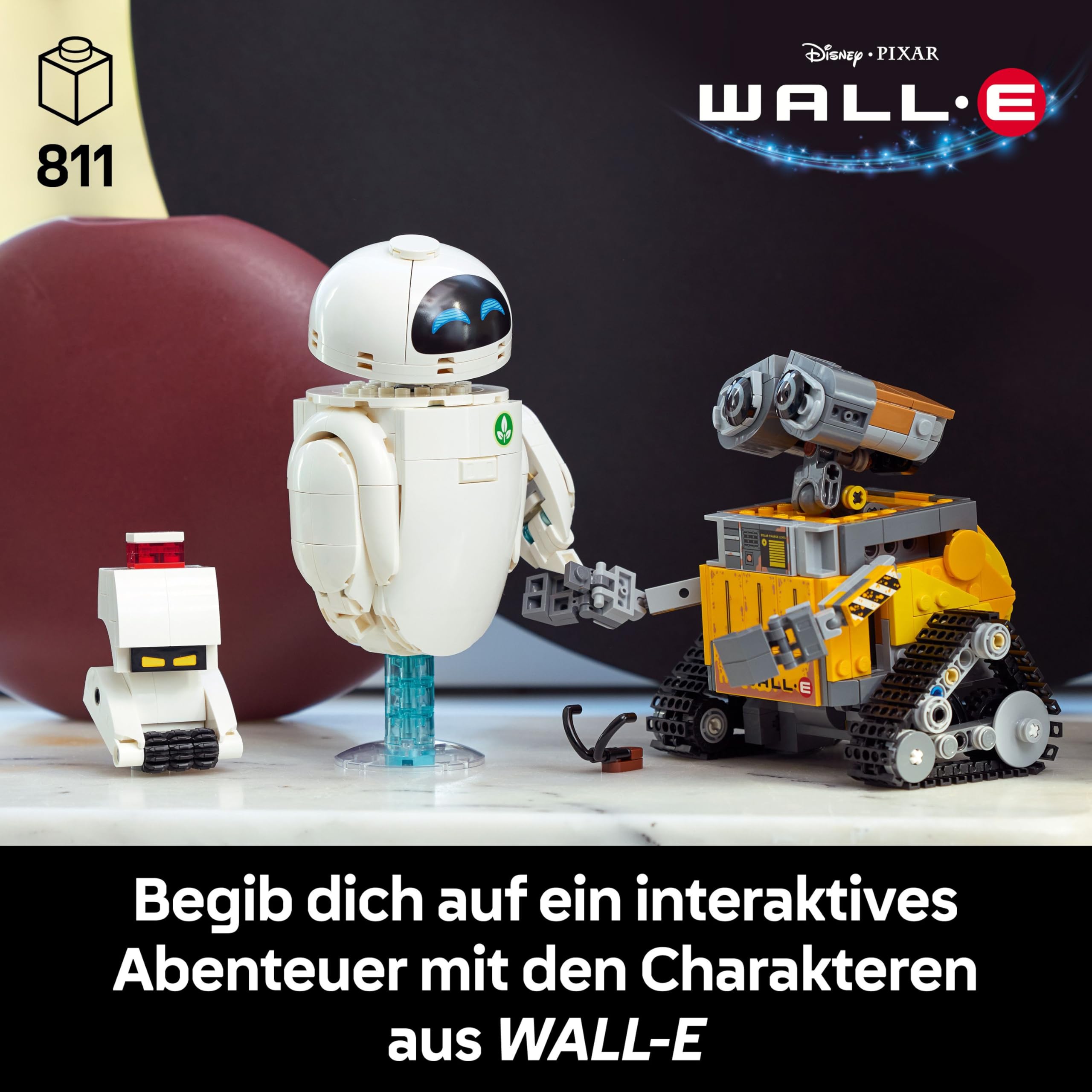 LEGO ǀ Disney and Pixar Wall-E und EVE - Modellbau für Erwachsene - aus Steinen gebaute Roboter mit M-O & Hal Figuren - DIY Deko - Sammlerstück & Geschenk für Fans - 43279 2
