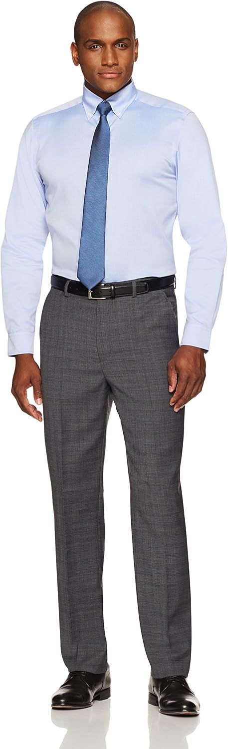  Brand - BUTTONED DOWN Men's Fitted Solid Pinpoint Dress Shirt, Supima Cotton Non-Iron: Clothing