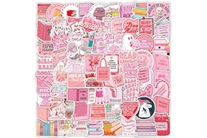 TUNOSAVA 100Pcs Pink Book Stickers for Kindle, Bookish Reading Booktok Aesthetic Stickers, Spicy Fantasy Journal Book Stickers for Adult Clear Case, Bookish Book Lover Gifts Skin Accessories