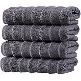 BAGNO MILANO Turkish Bath Towels Set - 100% Cotton Towels Velvety Soft & Ultra-Absorbent (Grey, 4 pcs Hand Towel Set)