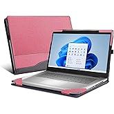 VEVOOD Laptop Cover for Dell inspiron 16" 7635 7640 Vostro 5620 5625 5630 7610 7620 7630 7640 2-in-1 Case All Inclusive Drop Case 16inch PU Leather Inside Pocket Cover (Pink)