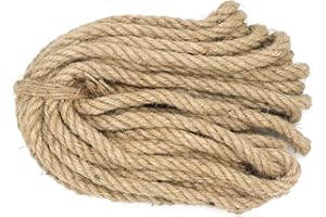 1/2 Inch Diameter Hemp Rope, IMROPE Natural Jute Rope Twisted 4 Strands 50 Ft for DIY Arts Crafts, Garden, Home Decorating, C