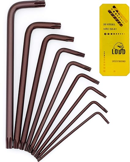 Jeu De 9 Cles Torx Etoile Haute Resistance En Acier S2 Anodise Bronze Avec Tetes Percees Bras Longs Et Boite De Rangement Lodd Amazon Fr Bricolage