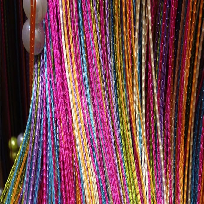 CGBBOM Retro Fadenvorhang Insektenschutz Türvorhang 200 x 100cm Trennwand Fenster Vorhang Dekorative Gardine Raumteiler Flieg