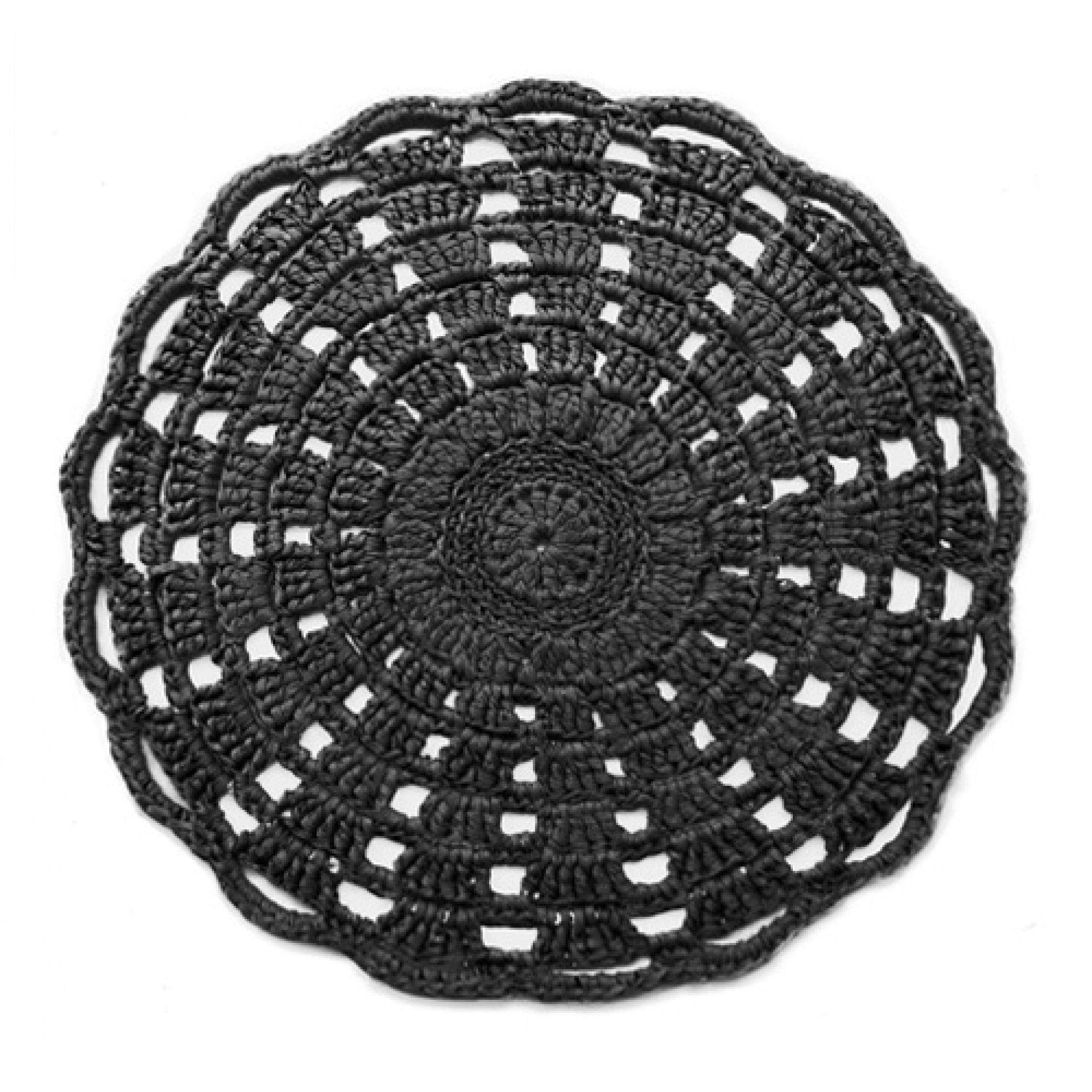 Hoooked DIY Crochet Set Mandala Rug Including Crochet Hook and Instructions Charcoal anthracite.