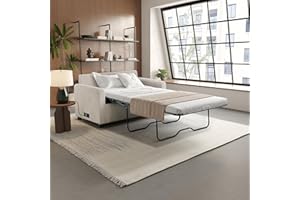 Serta® Darnold 53.5" Pull-Out Sleeper Loveseat, Twin Size, Dreamcoil® Comfort, Memory Foam Pull-Out Mattress, USB-C and USB-A Power Ports, Soft Corduroy Fabric, Beige