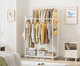 HOMIDEC Clothes Rail Heavy Duty with Shelf White 155x72.5x41 cm view 2