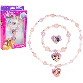 Girls Jewelry Set 3 Piece Princess Toys | Jewelry Set with Beaded Necklace for Gilrs - Toddler Bracelets and Girls Ring | Toddler Girl Toys | Kids Jewelry for Girls | Princess Dress up Ages 3+
