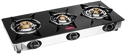 Pigeon by Stovekraft Favourite 3 Burner Line Cook Top Stove, Black