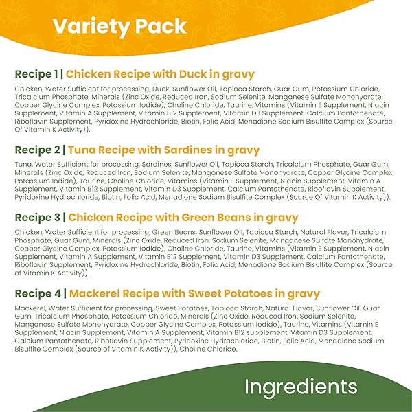 ALMO NATURE: HQS COMPLETE CAT VARIETY PACK 1 – (12) 2.47OZ CANS – 3 EACH: CHICKEN-DUCK, TUNA-SARDINES, CHICKEN-GREEN BEANS, MACKEREL-SWEET POTATOES