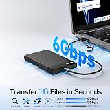 BENFEI 2.5 Inch SATA to USB Tool Free External Enclosure 6Gbps UASP view 2