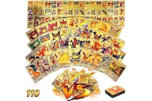 110PCS Gold Rare Cards Packs, Golden Foil Card for Kids, Collectors & Fans | For Kids, For Collectors, For Fans, Golden Foil