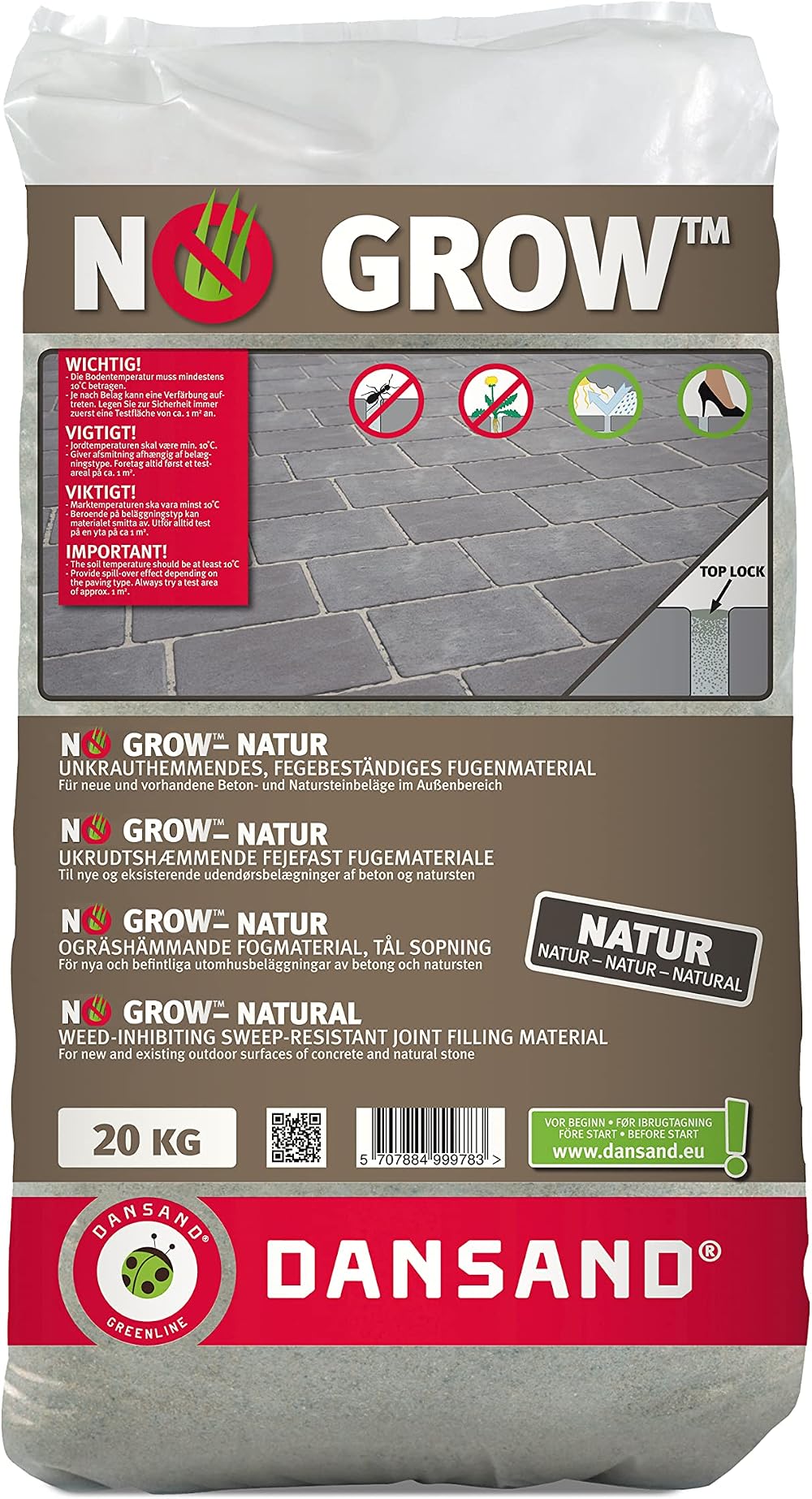 Dansand No Grow Easy Fix Polymeric Firm Setting Joint Filling Sand Beige 20kg