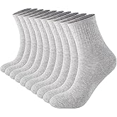 Monxiery Womens Cotton Cushioned Ankle Socks, Athletic Quarter Mini Crew Socks.