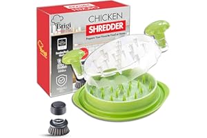 BRIGI Chicken Shredder Tool Twist, Visible Chicken Breast Grinder for Ground Food, Vegetables Strong Visible Meat Shredder Machine, Strong Anti-Slip Strip, Suitable for Pork Beef Chicken (Light Green)