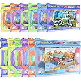 12 Pack Mesh Zipper Pouch Bags, Double-Layer Nylon Puzzle Storage Bags, Breathable See Through Zipper Pouch with Handle for Classroom Organization and Storage, Board Game Storage (6Pcs A4+6Pcs A5)