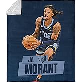Northwest Memphis Grizzlies Ja Morant NBA Silk Touch Sherpa Throw Blanket 50x60 inches